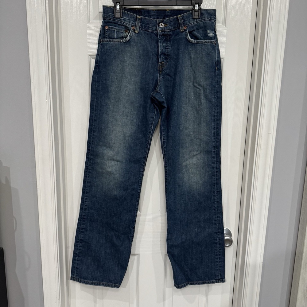 Lucky Brand Easy Rider Dungaree Jeans‎ Denim Women's 8 29 Blue Bootcut USA Made